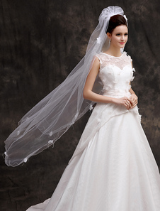 Cascade de Polyester blanc moniste fleur mariage valse voile