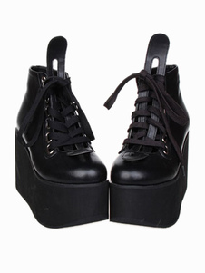Chaussures lolita sublimes noir à bout rond