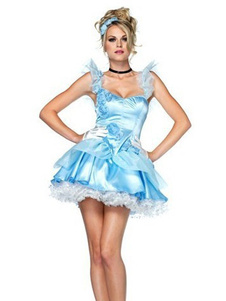 Costume de princesse en polyester bleu