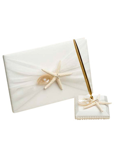 Ensembles des articles de mariage en satin blanc ornés d'étoile de mer