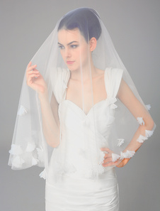 Voile à coude fabuleux d'une couche en tulle avec strasset dentelle