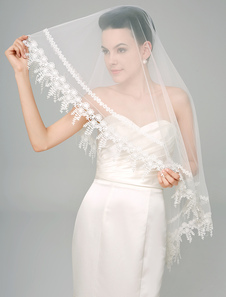 Voile de valse magnétique d'une couche en tulle brodé forme de cascade