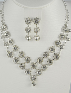 Ensemble de bijoux avec strass de deux lignes