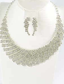 Strass boucles métal Fashion superbe ensemble de bijoux de mariage