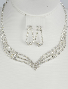 Ensemble de bijoux de fête creusé avec rhinestone