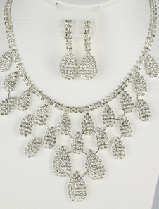 Strass pince d'oreille métal magnifique bijoux de mariée Set