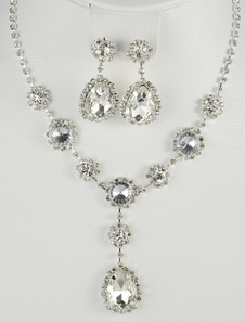 Strass boucles ensemble de bijoux en métal Chic pour mariage