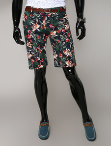 Court homme mode en coton multicolore imprimé fleuri à taille naturelle