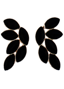 Boucles d’oreilles avec pendentif de feuille noire