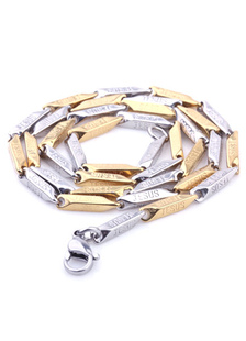 Collier homme bicolore or et argent