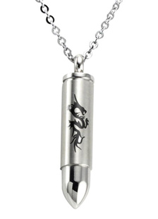 Collier de l'homme chic baril argent fermoir acier inoxydable
