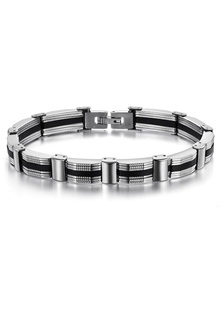 Bracelet homme en acier inoxydable multicouche