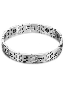 Bracelet homme en acier inoxydable argent