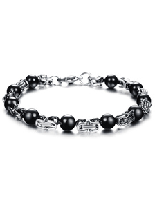 Bracelet homme en acier inoxydable avec boules