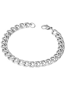 Bracelet homme de chaîne en acier inoxydable argent