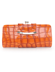 Pochette de soirée femme en PU unicolore de motif géométrique à bandoulière