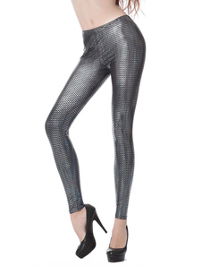 Fabuleux leggings pour femmes mode avec paillettes argentes brillantes
