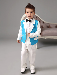 Costume cortège enfant en polyester bleu bicolore