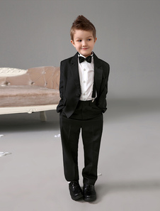 Design classique noir anneau porteur costumes Polyester enfant