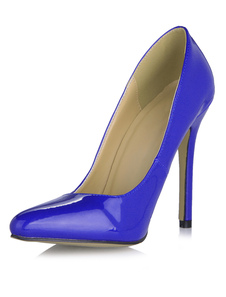 Escarpins à bout pointu et talon aigu en PU verni