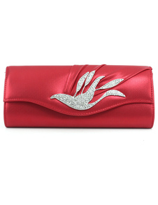 Pochette de soirée ou mariage artistique avec strass d'oiseau à bandoulière