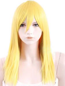 Perruque chic femme moyenne droite blonde ébouriffée en fibre