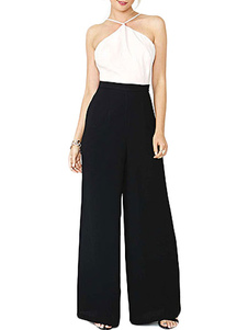 Combinaison longue large féminine en chiffon bicolore