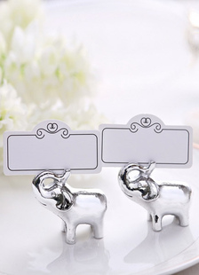 Support de carte classique pour le mariage d'éléphant argent de 8 pièce