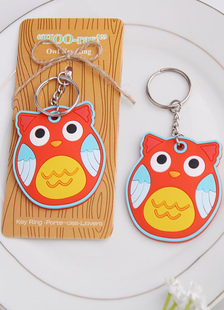 Porte-clé de mariage non-personnalisé hibou orange de qualité