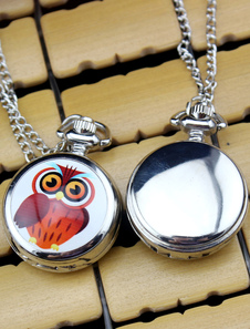 Mariage métal personnalisé chouette modèle montre de poche avec miroir