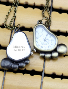 Mode mariage personnalisé montre de poche impression de pied