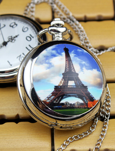 Fashion métal personnalisé montre de poche de mariage la tour Eiffel