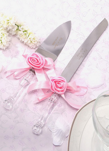 Couteau à gâteau Rose Rose décor & jeu du serveur
