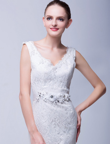 Sash Ivoire mariage moyen pour mariée avec strass