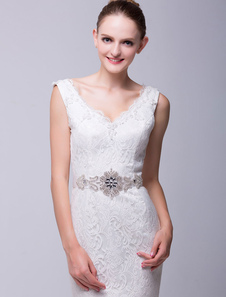 Ivoire strass joli moyen Wedding Bridal Sash