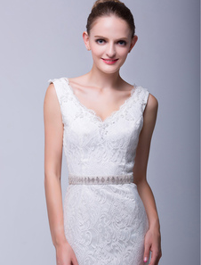 Medium Ivoire charme strass Sash de mariage pour la mariée