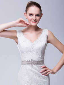 Sash Ivoire mariage nuptiale moyenne avec Rhinestone