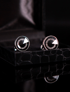 Bouton de manchette de soirée rond avec cercle noire