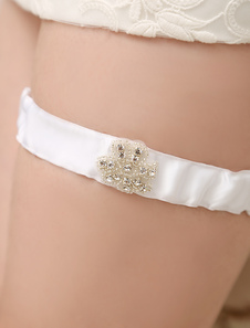 Jarretière de mariée perlée de Satin