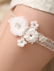 Jarretière de mariée Ivoire avec Organza