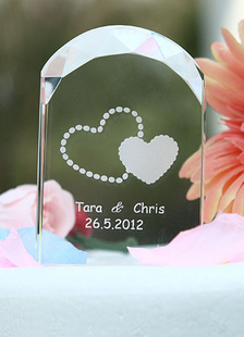 Coeur Cake Toppers personnalisés pour mariage