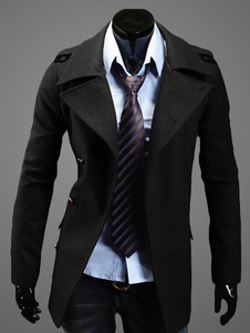 Manteau unicolore en coton avec poches