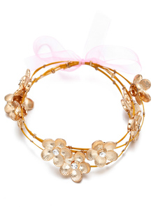 Or Bracelet fait main avec strass fleur détaillant