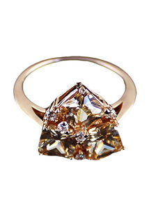 Bague géométrique avec rhinestone de forme triangle