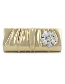 Pochette de soirée unicolore plissée à bandoulière