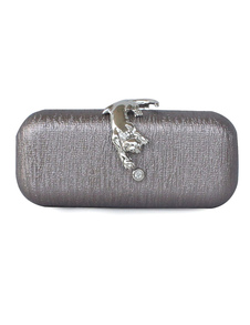 Pochette unicolore avec strass à bandoulière