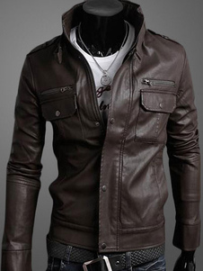Veste homme slim unicolore en PU