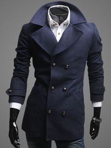 Manteau en gabardine unicolore avec poche oblique