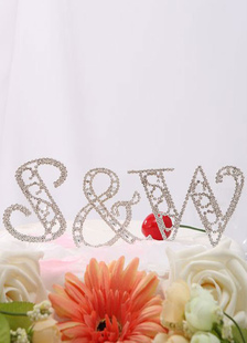 Wedding Cake Toppers avec lettres strass
