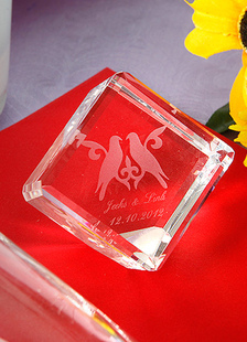 Personnalisés carrés cristal Cake Topper